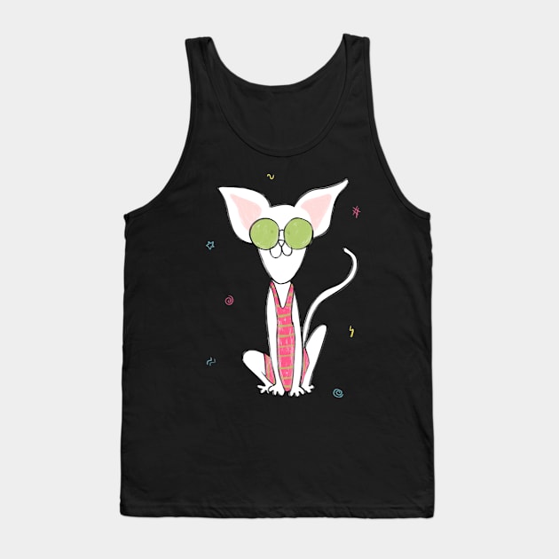 80s Sphynx Cat Tank Top by Lmay